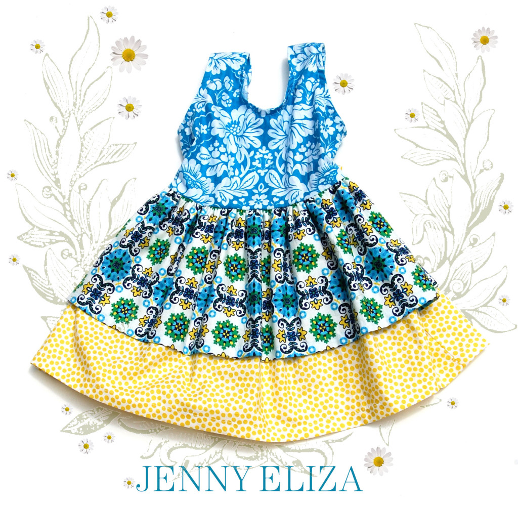 Jenny-Eliza-Dress-Blue-and-yellow-dot